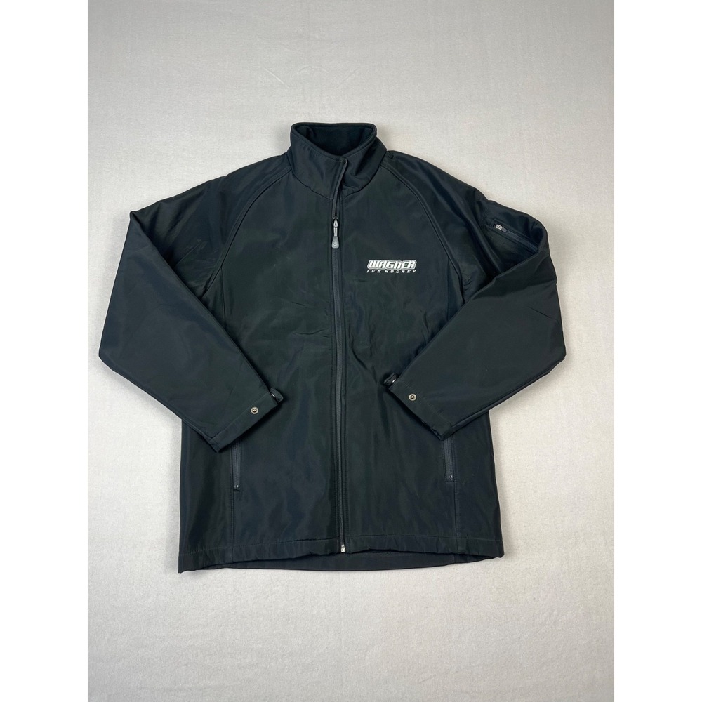 Vtg Wagner College Seahawks Hockey Jacket Mens‎ S Black Fleece Line Full Zip